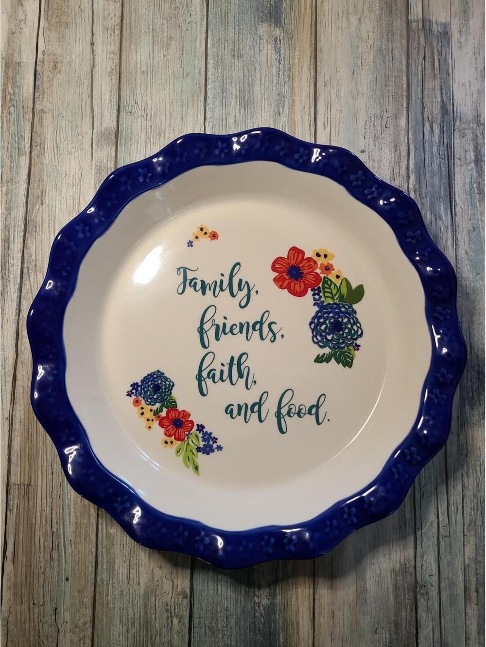 The Pioneer Woman Pie Plate Dazzling Dahlias 11.5” Ceramic Floral Cottagecore